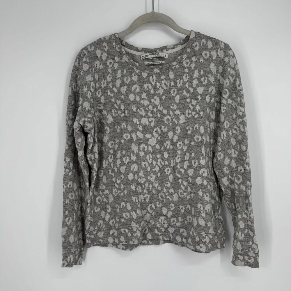 Allsaints sweatshirt womens 4 animal cheetah print yosa sweatshirt fall casual